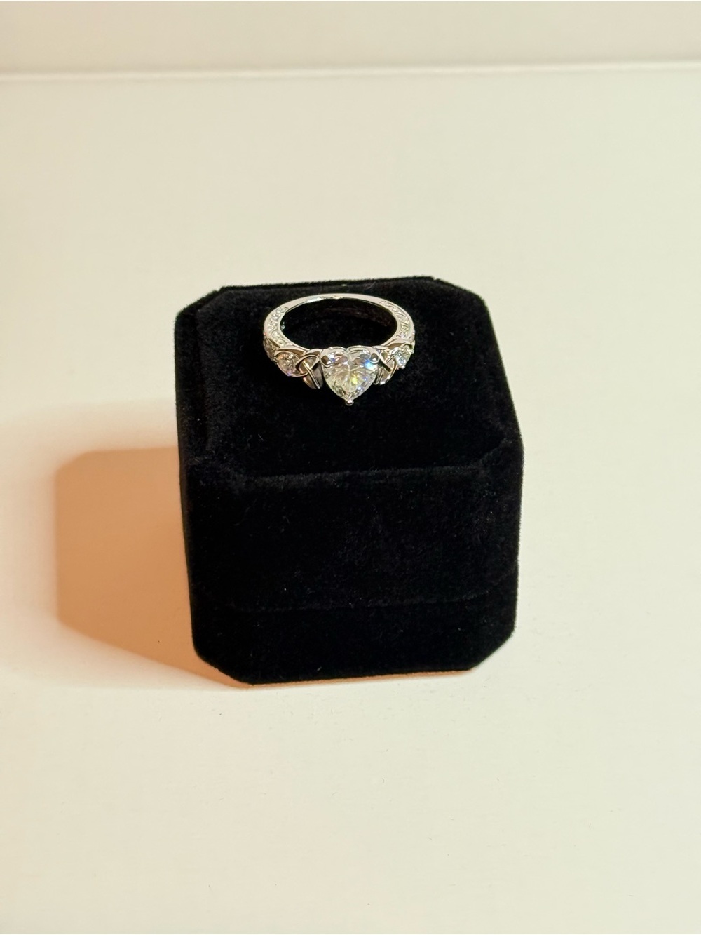 2ct Heart Cut Moissanite Ring 925 Sterling Silver - GRA Certified - Picture 2 of 9